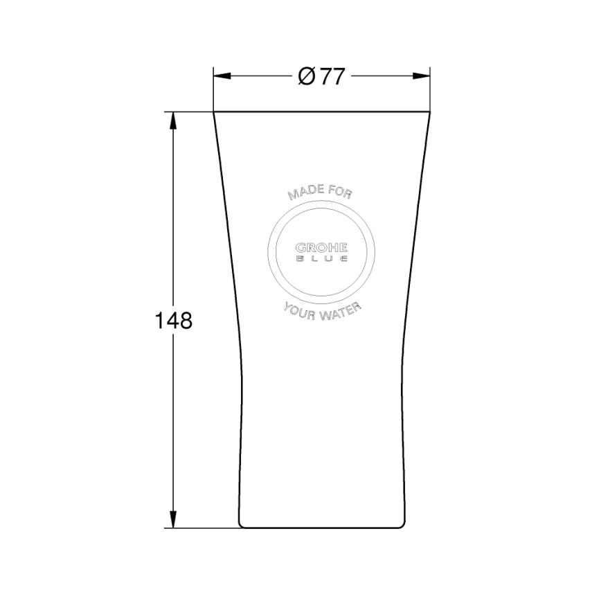 GROHE 40437000 - Σετ 6 ποτηριών BLUE 250 ml, κρυστάλλινα/διάφανα