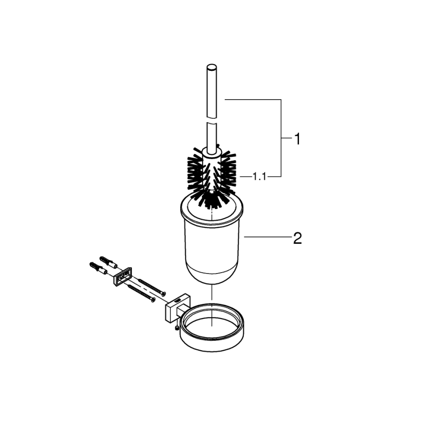 GROHE 40513AL1 - Σετ καθαρισμού τουαλέτας ESSENTIALS CUBE γραφίτης