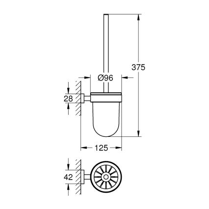 GROHE 40513AL1 - Σετ καθαρισμού τουαλέτας ESSENTIALS CUBE γραφίτης