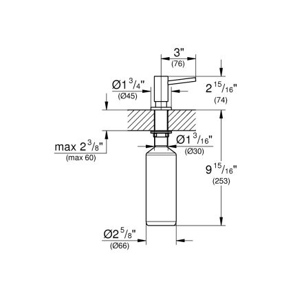 GROHE 40535DL0 - Δοσομετρητής υγρού σαπουνιού COSMOPOLITAN 500 ml χάλκινος