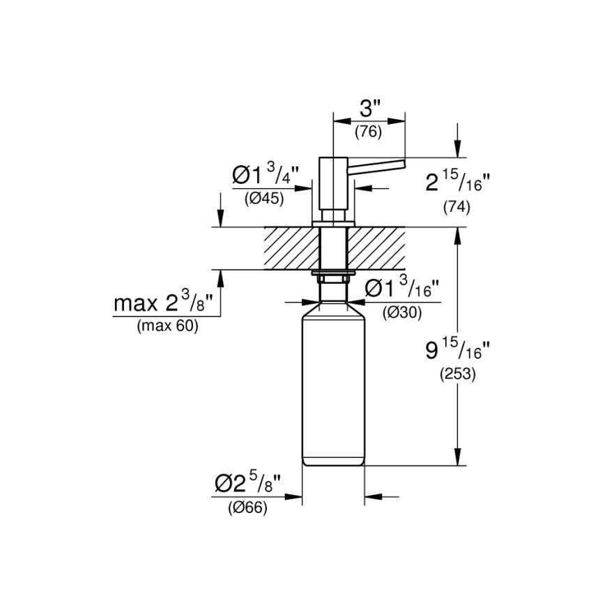 GROHE 40535DL0 - Δοσομετρητής υγρού σαπουνιού COSMOPOLITAN 500 ml χάλκινος