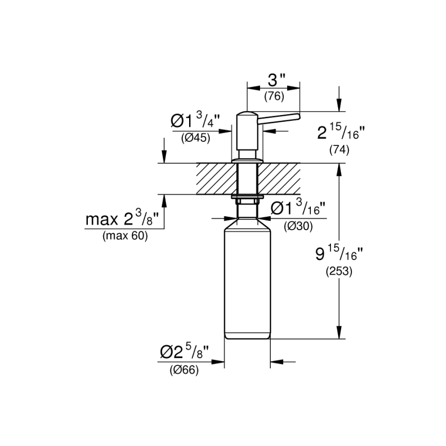GROHE 40536000 - Δοσομετρητής υγρού σαπουνιού CONTEMPORARY 400 ml γυαλιστερό χρώμιο