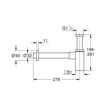 GROHE 40564A00 - Σιφώνι ΣΙΦΩΝΙΑ γραφίτης