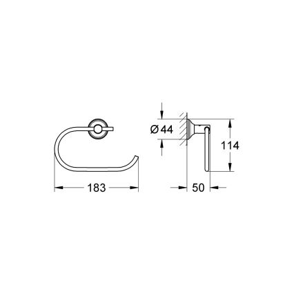 GROHE 40657001 - Θήκη για χαρτί υγείας ESSENTIALS AUTHENTIC, γυαλιστερό χρώμιο