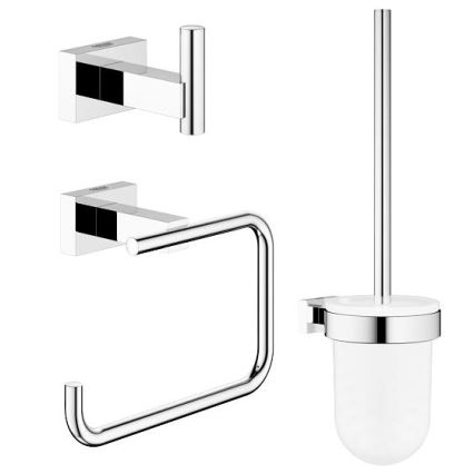 GROHE 40757001 - Σετ αξεσουάρ ESSENTIALS CUBE, γυαλιστερό χρώμιο