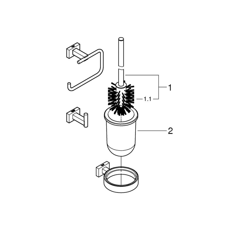 GROHE 40757001 - Σετ αξεσουάρ ESSENTIALS CUBE, γυαλιστερό χρώμιο