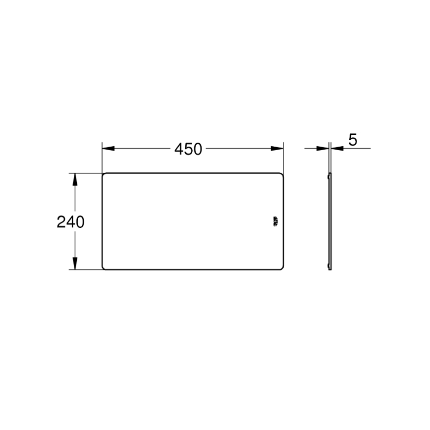 GROHE 40786L00 - Γυάλινο ράφι 450 × 240 × 19 mm λευκό