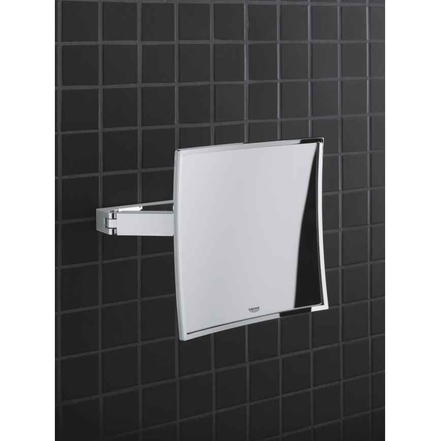 GROHE 40808000 - Καθρέφτης μακιγιάζ SELECTION CUBE 22,3 × 22,3 cm γυαλιστερό χρώμιο