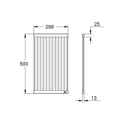 GROHE 40858SD0 - Δίσκος αποστράγγισης πιάτων 500 × 288 mm από ανοξείδωτο ατσάλι