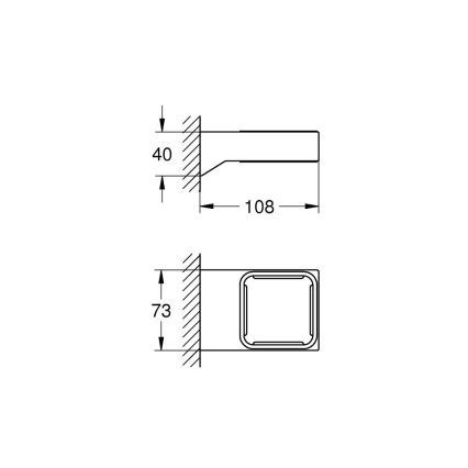 GROHE 40865000 - Βάση SELECTION CUBE, γυαλιστερό χρώμιο