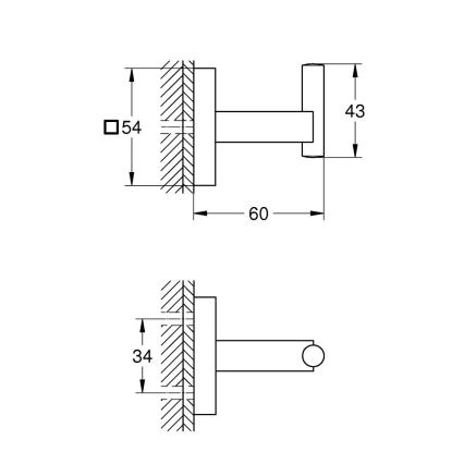 GROHE 409612430 - Άγκιστρο START CUBE 5,4 × 5,4 × 6 cm μαύρο