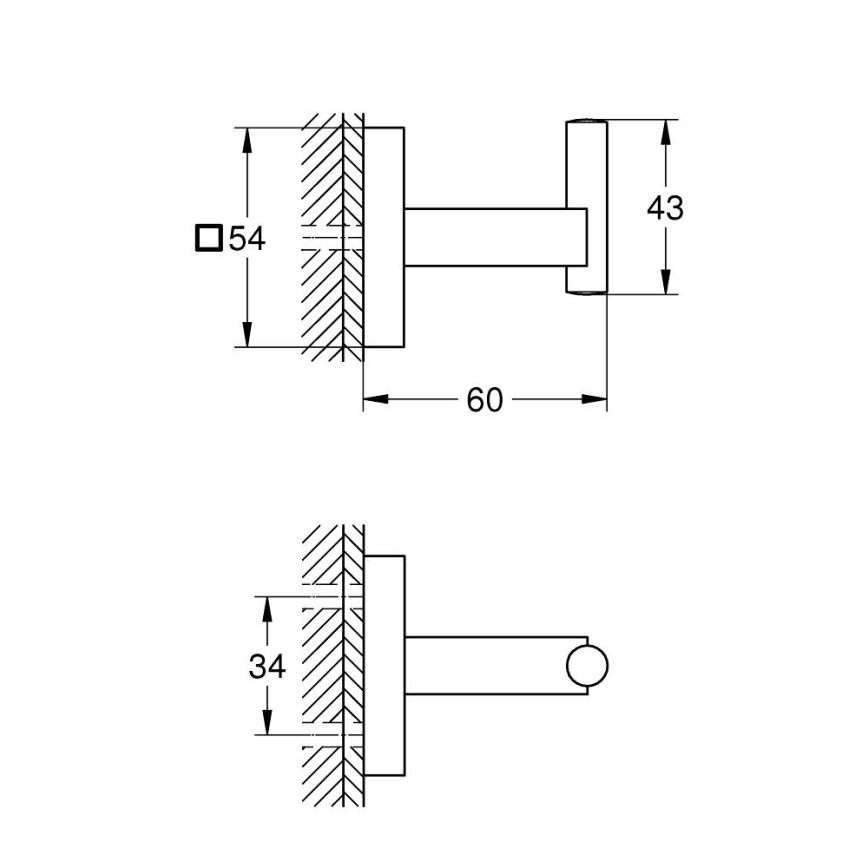 GROHE 40961DC0 - Γάντζος για μπουρνούζι START CUBE, ανοξείδωτο ατσάλι