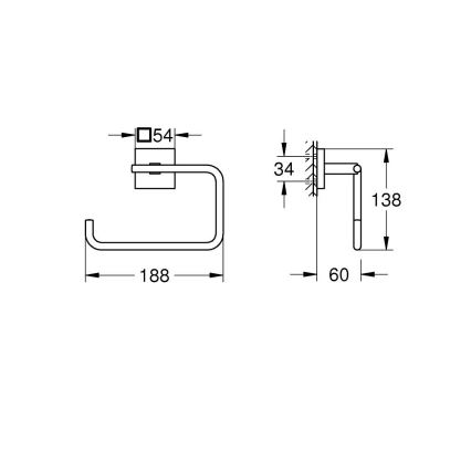 GROHE 40975DC0 - Βάση πετσέτας START CUBE, ανοξείδωτος χάλυβας