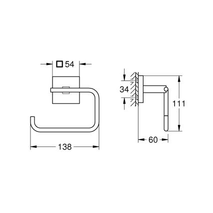 GROHE 409782430 - Βάση για χαρτί υγείας START CUBE μαύρη