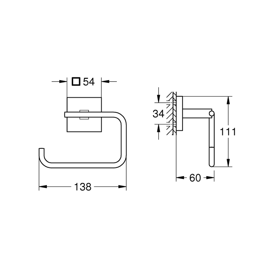 GROHE 409782430 - Βάση για χαρτί υγείας START CUBE μαύρη