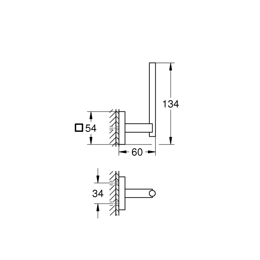 GROHE 40979DC0 - Στήριγμα για ανταλλακτικό ρολό χαρτιού υγείας START CUBE, γυαλιστερό χρώμιο