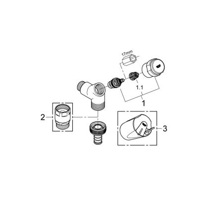 GROHE 41010000 - Βαλβίδα σύνδεσης EGGEMANN DN 15 γυαλιστερό χρώμιο