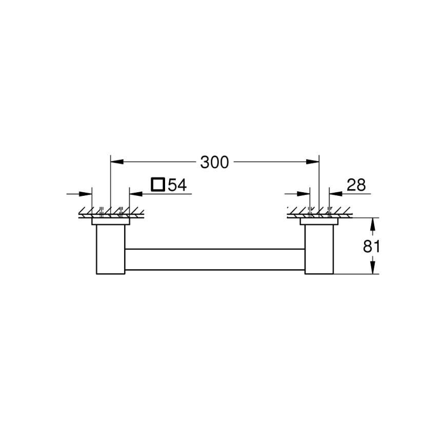 GROHE 41094DC0 - Χειρολαβή START CUBE 354 mm μαύρη