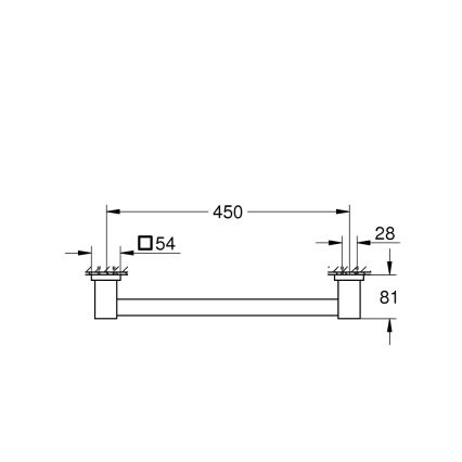 GROHE 41095000 - Λαβή μπανιέρας START CUBE 504 mm γυαλιστερό χρώμιο
