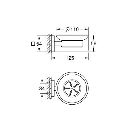 GROHE 41096000 - Σαπουνοθήκη START CUBE 110 × 56 × 125 mm γυαλιστερό χρώμιο