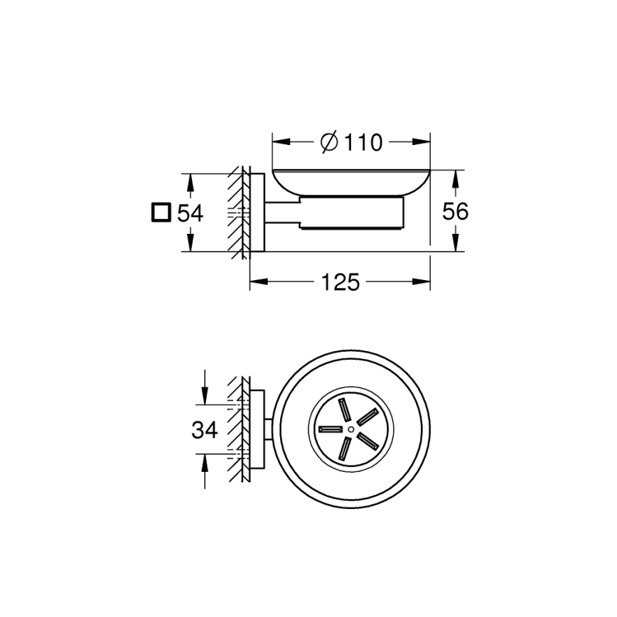 GROHE 41096DC0 - Σαπουνοθήκη START CUBE 110 x 56 x 125 mm ανοξείδωτο ατσάλι
