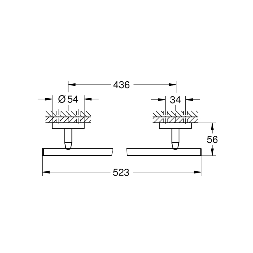 GROHE 41166000 - Πετσετοκρεμάστρα 522 mm, γυαλιστερό χρώμιο