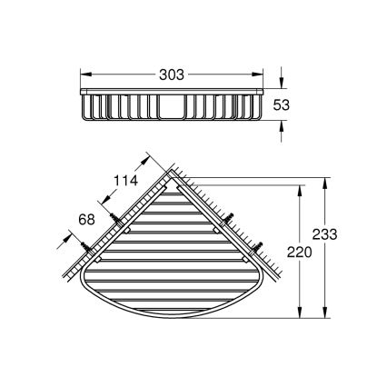 GROHE 41172000 - Γωνιακό ράφι QUICKFIX START COSMOPOLITAN 30,3 × 5,3 cm χρώμιο