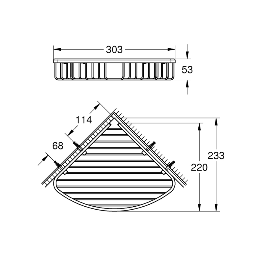 GROHE 41172000 - Γωνιακό ράφι QUICKFIX START COSMOPOLITAN 30,3 × 5,3 cm χρώμιο
