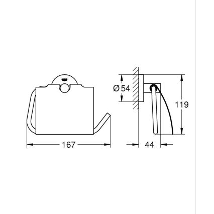 GROHE 41179000 - Θήκη χαρτιού υγείας QUICKFIX START, γυαλιστερό χρώμιο