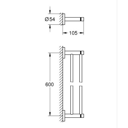 GROHE 41203DC0 - Διπλός βραχίονας για πετσέτες START 654 mm, ανοξείδωτο ατσάλι