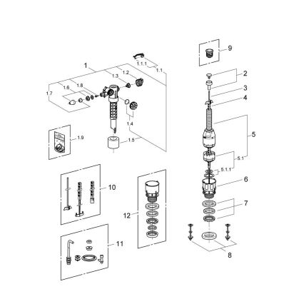GROHE 43907PI0 - Σετ αντικατάστασης για κεραμικά καζανάκια