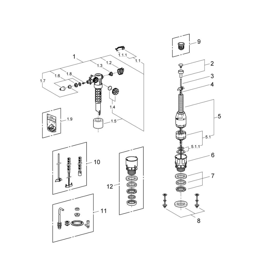 GROHE 43907PI0 - Σετ αντικατάστασης για κεραμικά καζανάκια
