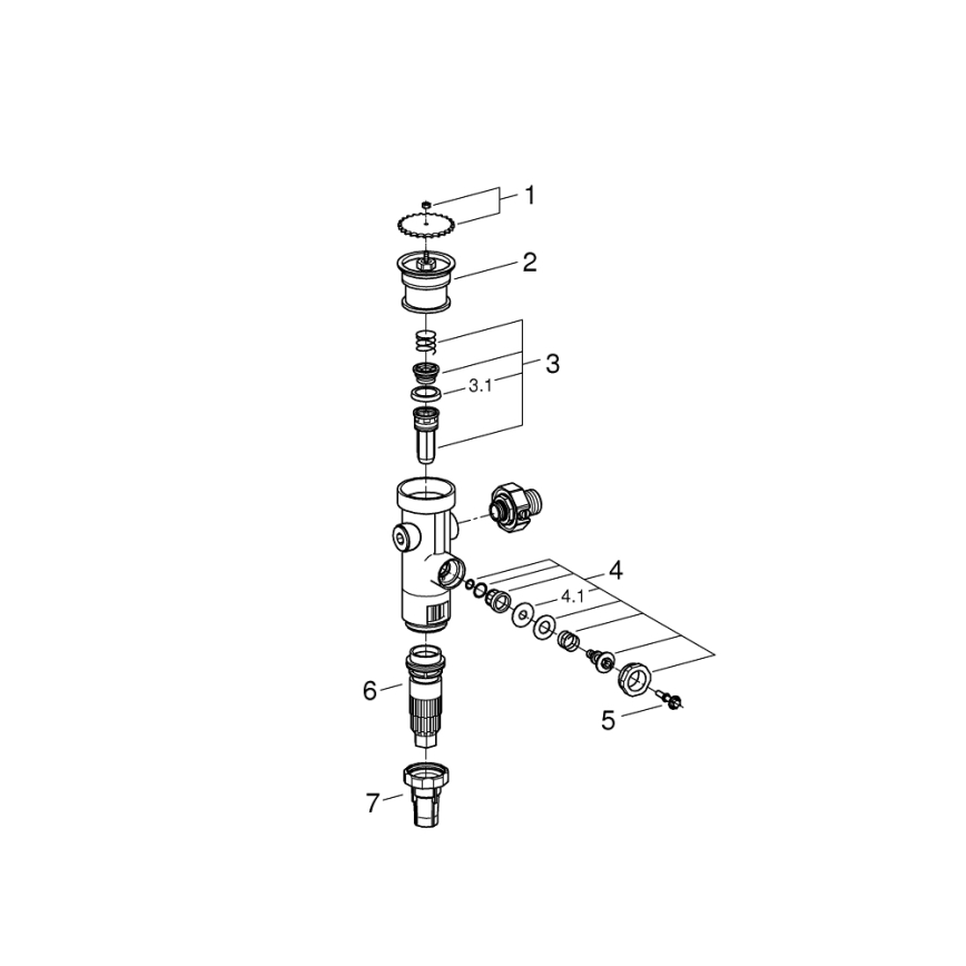 GROHE 43996000 - Μηχανισμός έκπλυσης υπό πίεση RONDO 3”
