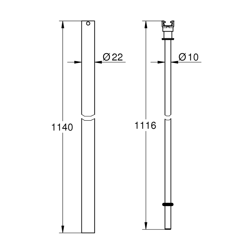 GROHE 48514000 - Βραχίονας ντους για μεταγενέστερη εγκατάσταση, γυαλιστερό χρώμιο