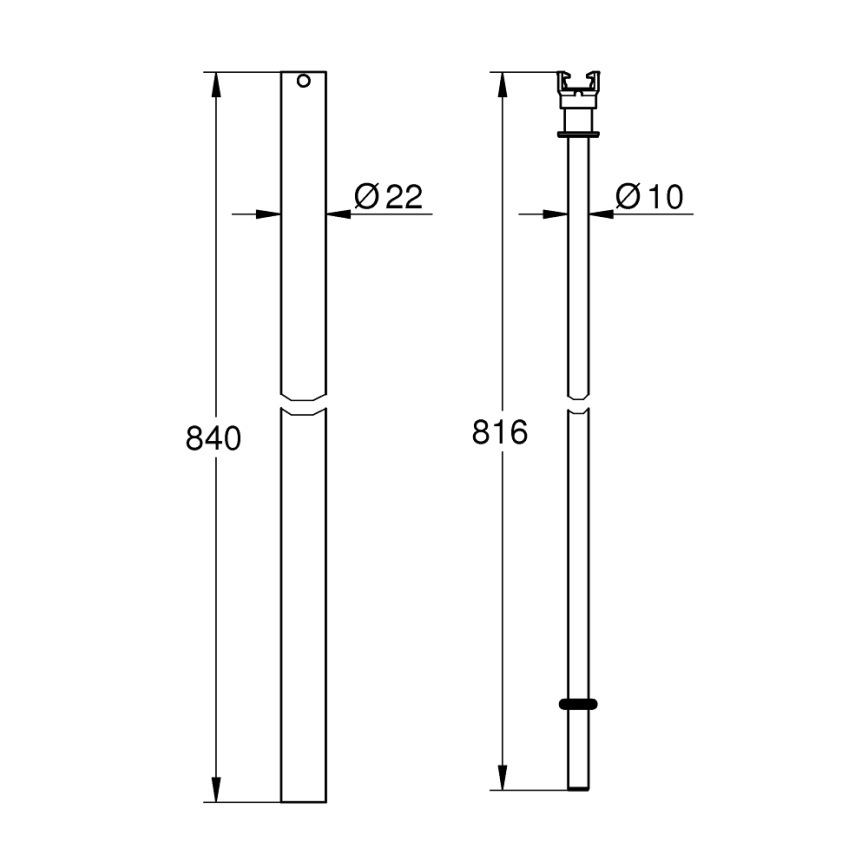 GROHE 48515000 - Ράβδος για σύστημα ντους σε γυαλιστερό χρώμιο