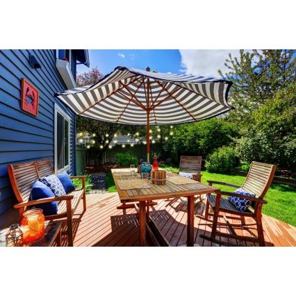 Grundig - Ρυθμιζόμενη αλυσίδα LED με ηλιακή ενέργεια 50xLED/8 λειτουργίες 9,35μ ζεστό λευκό 1200 mAh + τηλεχειριστήριο