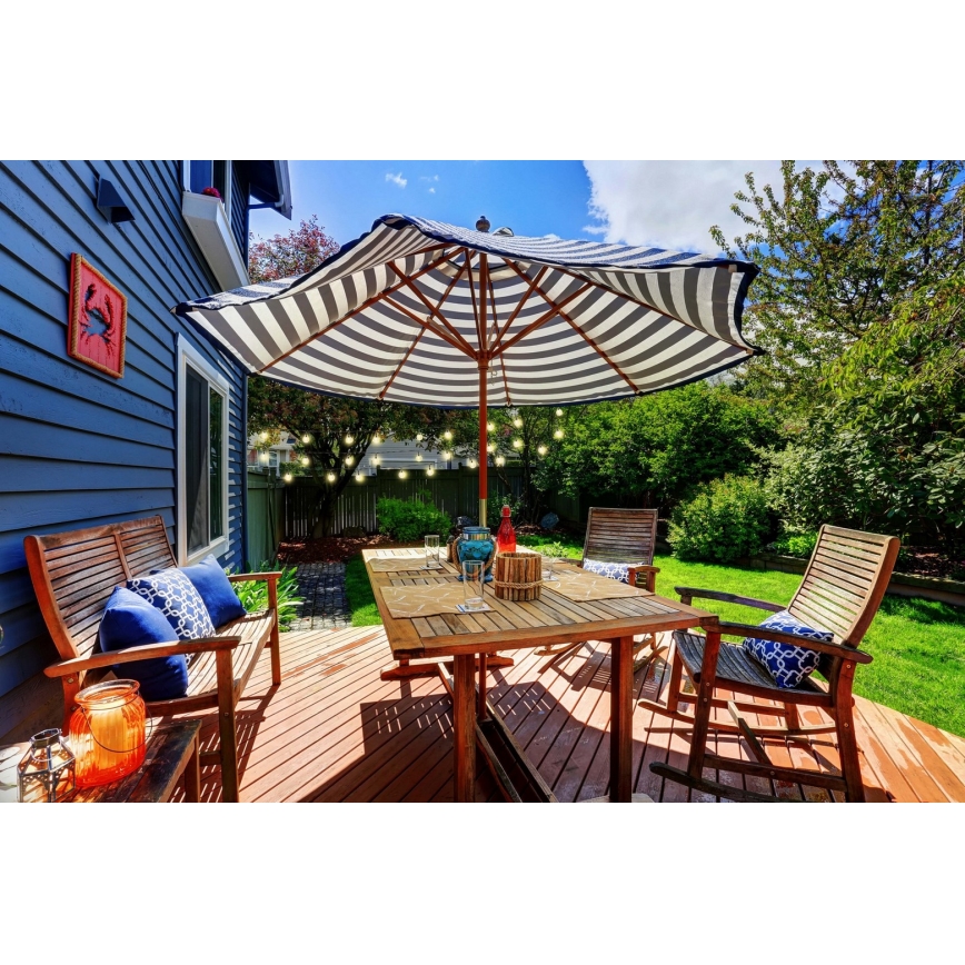 Grundig - Ρυθμιζόμενη αλυσίδα LED με ηλιακή ενέργεια 50xLED/8 λειτουργίες 9,35μ ζεστό λευκό 1200 mAh + τηλεχειριστήριο