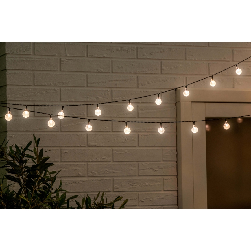 Grundig - LED Dimming ηλιακό λαμπάκια 50xLED/8 λειτουργίες 9,35m IP44 θερμό λευκό + τηλεχειριστήριο