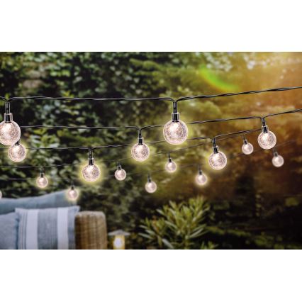 Grundig - LED Dimming ηλιακό λαμπάκια 50xLED/8 λειτουργίες 9,35m IP44 θερμό λευκό + τηλεχειριστήριο