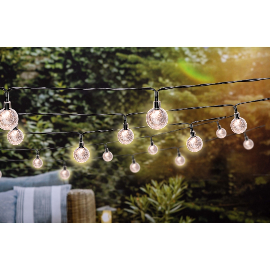 Grundig - LED Dimming ηλιακό λαμπάκια 50xLED/8 λειτουργίες 9,35m IP44 θερμό λευκό + τηλεχειριστήριο