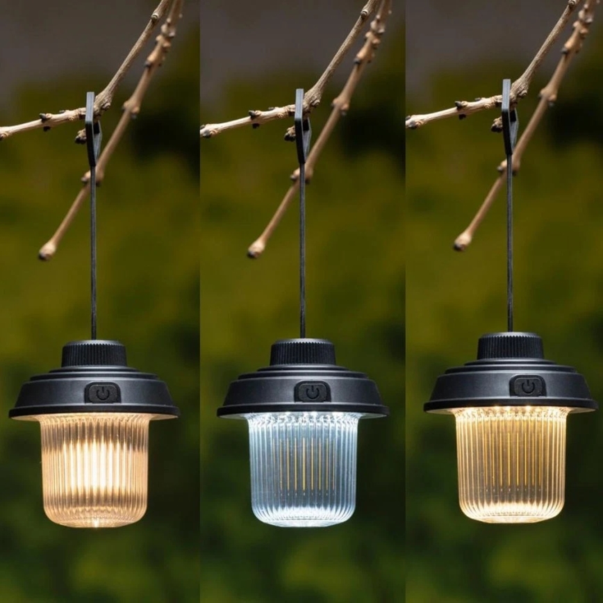 Grundig - LED φανάρι κατασκήνωσης LED/3xAA 3000/4500/6000K IP44 μαύρο