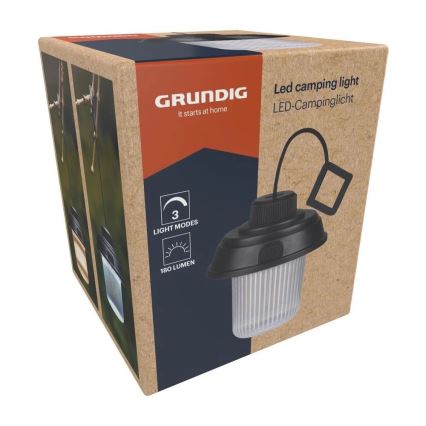 Grundig - LED φανάρι κατασκήνωσης LED/3xAA 3000/4500/6000K IP44 μαύρο