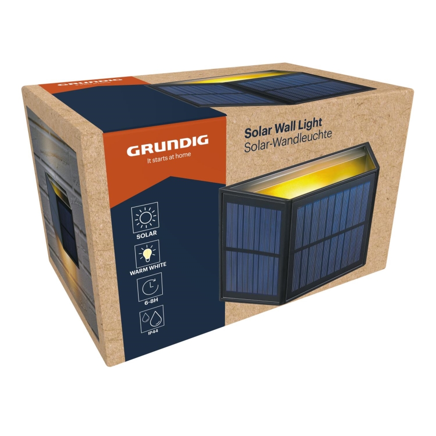 Grundig - LED Ηλιακό επιτοίχιο φωτιστικό LED/3,7V 1800 mAh IP44