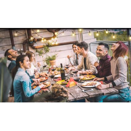 Grundig - Ρυθμιζόμενη LED ηλιακή γιρλάντα 50xLED/8 λειτουργίες 9,35m ζεστό λευκό 1200 mAh IP44 + τηλεχειριστήριο