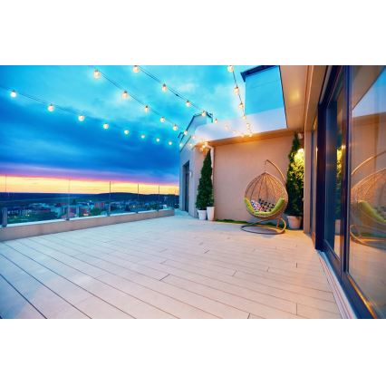 Grundig - Ρυθμιζόμενη LED ηλιακή γιρλάντα 50xLED/8 λειτουργίες 9,35m ζεστό λευκό 1200 mAh IP44 + τηλεχειριστήριο