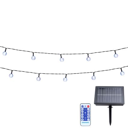 Grundig - Ρυθμιζόμενη LED ηλιακή γιρλάντα 50xLED/8 λειτουργίες 9,35m ζεστό λευκό 1200 mAh IP44 + τηλεχειριστήριο