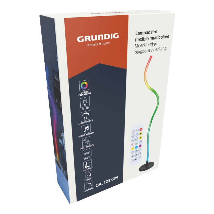 Grundig - LED RGB ρυθμιζόμενο επιδαπέδιο φωτιστικό LED/5W/5V + τηλεχειριστήριο