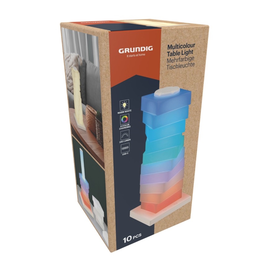 Grundig - LED RGB επιτραπέζια λάμπα αφής LED/4W/5V
