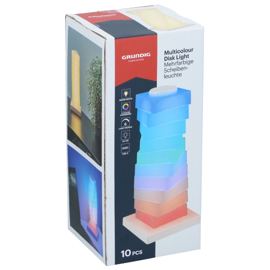 Grundig - LED RGB Επιτραπέζιο φωτιστικό αφής LED/4,5W/5V