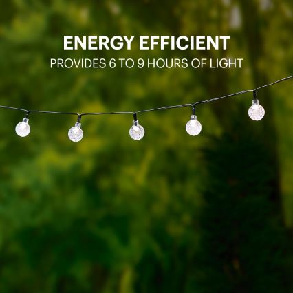 Grundig - LED Ηλιακή γιρλάντα 50xLED/8 λειτουργίες 6,9μ ζεστό λευκό 600 mAh